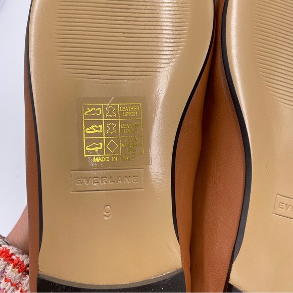 NEW Everlane Toasted Almond Tan Italian Leather The Day Tie Ballet Flat Size 9 - Picture 11 of 13